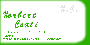 norbert csati business card
